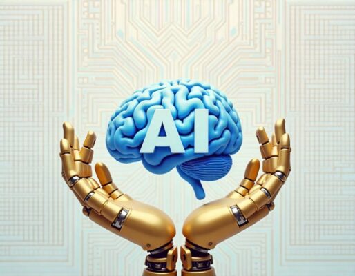 Ilustración de herramientas de inteligencia artificial para negocios y redes sociales en 2025"